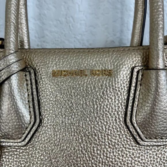 Michael Kors Mercer Leather Tote in Metallic Gold - Picture 2 of 14